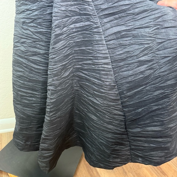 Vintage Alex Evenings Black Crinkle Cocktail Formal Maxi Mermaid Dress Size 12 - Picture 8 of 16